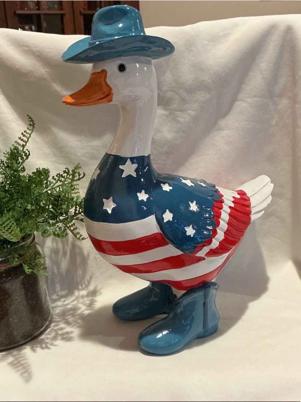 Patriotic Western Duck Tabletop Decor